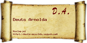 Deuts Arnolda névjegykártya